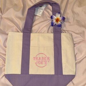 Trader Joe's Lavender-Accent Canvas Tote